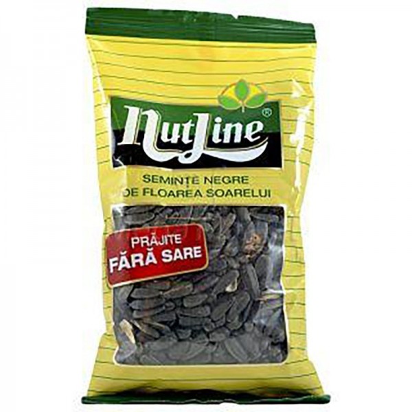 Nutline - Seminte negre de floarea soarelui, prajite, fara sare 110g