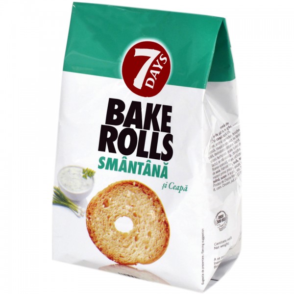 Bake Rolls - Rondele de paine cu aroma de smantana si ceapa 80g